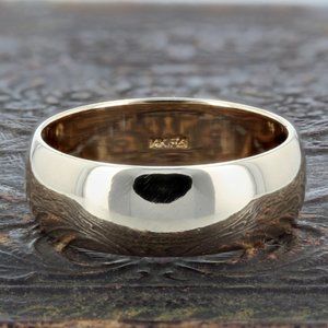 14K Yellow Gold Wedding Cigar Band Pinkie Ring by Fredrick Goldman